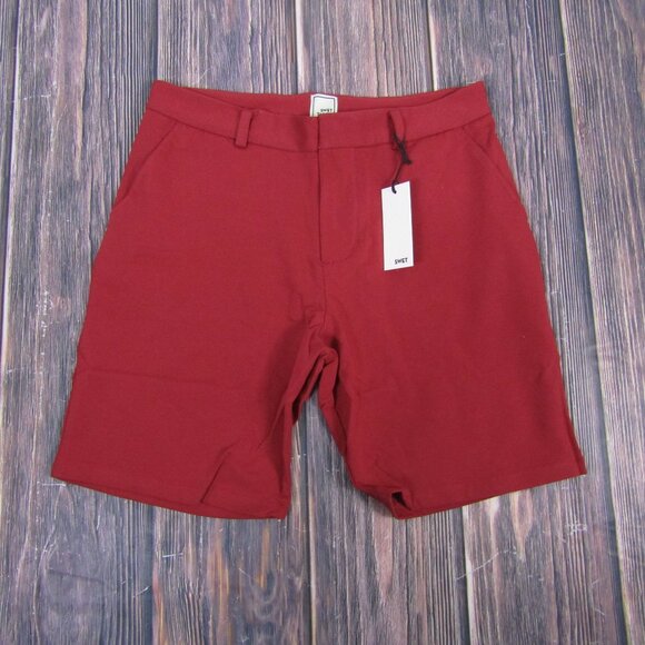 Swet Tailor NEW NWT Mens 31 Red Everyday Chino Shorts Athletic Golf - Picture 2 of 6